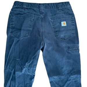SOLD***Carhartt Carpenter Canvas Pants Mens 36x30 Faded Black Baggy Wo